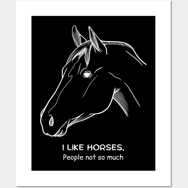 I like horses, people not so much Wall Art by Kuchinska design